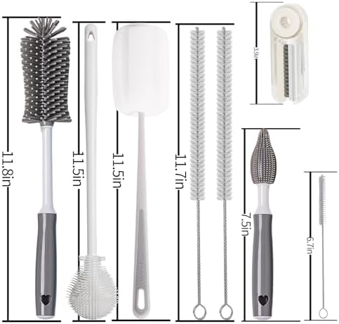 Bottle Cleaner Brush Set - 8 Pack Bottle Brushes for Cleaning