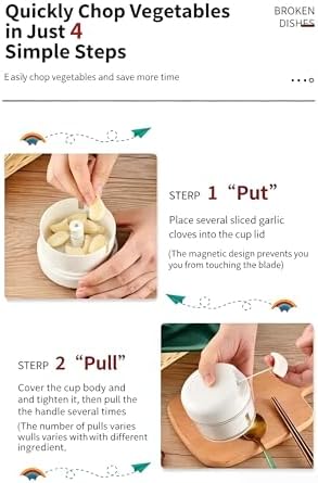 Pull Chopper,Kitchen Manual Mini Pull String Vegetable Garlic Twister
