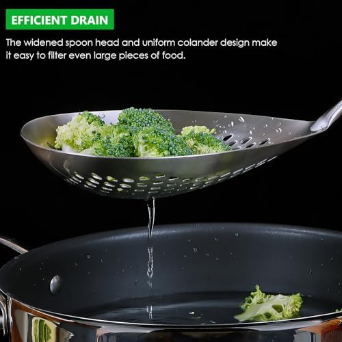 304 Stainless Steel Skimmer Slotted Spoon, Spider Strainer Skimmer