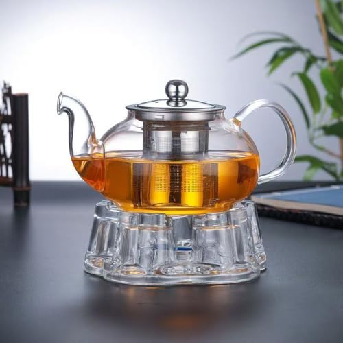 Crystal Teapot Heating Base Glass Teapot Warmer In Heart Shape Heat