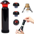 CCSmall Wine Saver Vacuum Pump Set – 1 Pump 4 Reusable Stoppers HJS