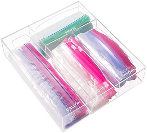 Aquiver Acrylic Bags Storage Organizer - Baggie Bags Drawer Organizer