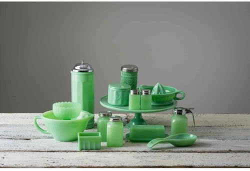 Tablecraft Glass Spoon Rest, 8 x 3.5 x 1.25, Green