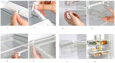 Agatige Pull Out Fridge Organizer, Plastic Fridge Drawer Organizer