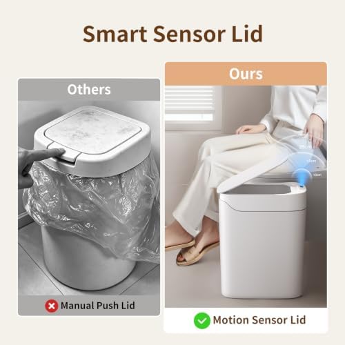 3.5 Gallon Automatic Bathroom Trash Can with Lid