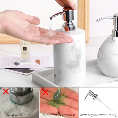 Luxspire Soap Dispenser, Cylinder-Shaped Soap Bottles, Gravel White