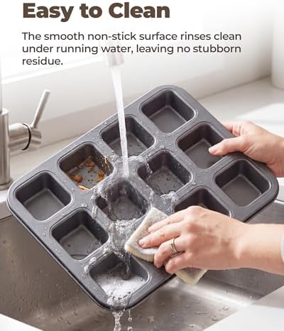 Bake Choice 12 Cavity Square Brownie Pan, Brownie Pan With Dividers