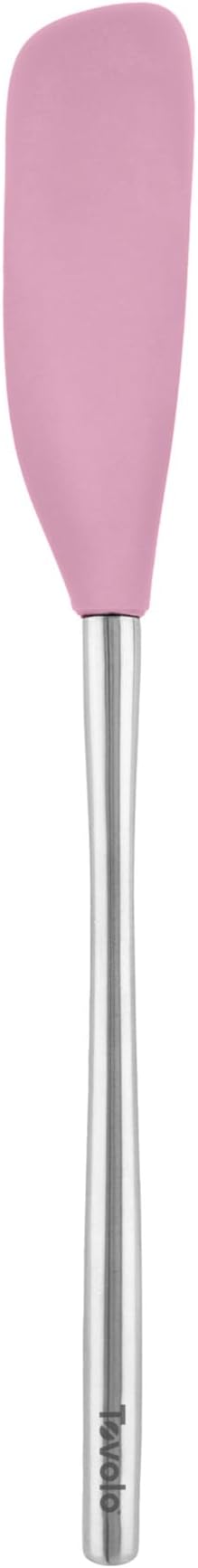 Tovolo Jar Spatula Silicone Long Stainless Steel Handle Scraper Spatula Pink by Tovolo