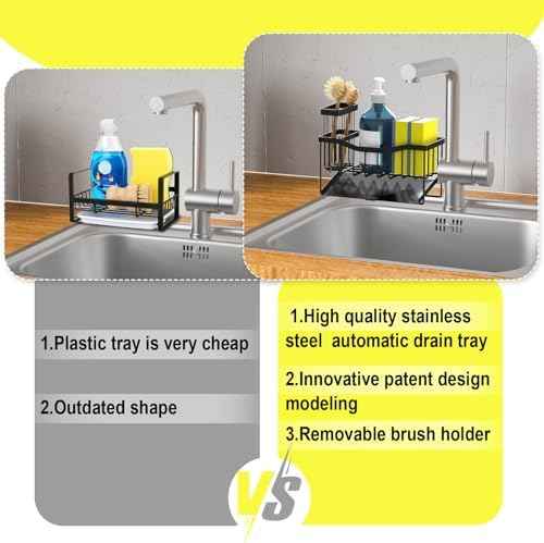 Fssvcd Maifan Sink Caddy Sponge Holder for Kitchen with Brush Holder