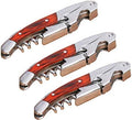 Waiter Corkscrew Wine Key for Bartenders Set of 3,With Long Rosewood