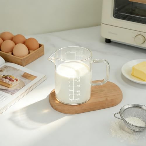 Glass Measuring Cup with Handle, 8OZ/250ML/1 CUP Glass Measuring