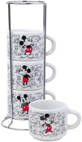 Silver Buffalo Disney Mickey Mouse Ceramic, Espresso Cup Stack, 4pk