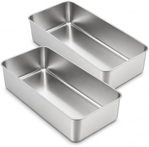 2 Pack Loaf Pans for Baking Bread Stainless Steel Loaf Pan