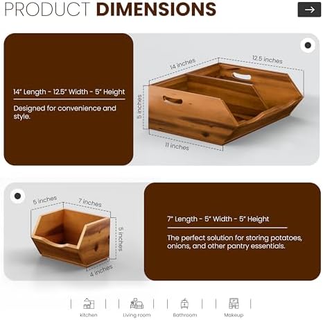 Tidita Potato & Onion Storage Bin, Stackable Pantry Bins
