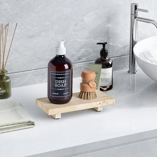 Natural Travertine Pedestal Tray