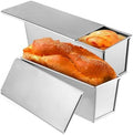 2 Pack Stainless Steel Pullman Loaf Pan with Lid, 13x4 Inch Large