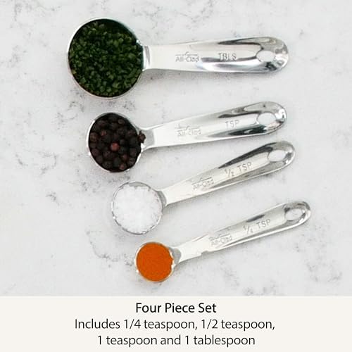 All-Clad Stainless Steel 4-Piece Measuring Spoon Set, Kitchen Tools