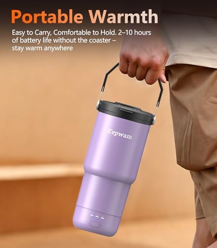 Kepwam Self-Heating Travel Mug T3,20oz Large Capacity Leak-Proof