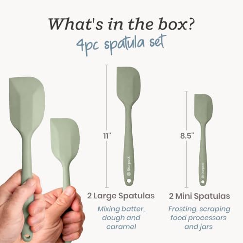 Starpack Silicone Rubber Spatula Set, 4-Piece, Sage Green
