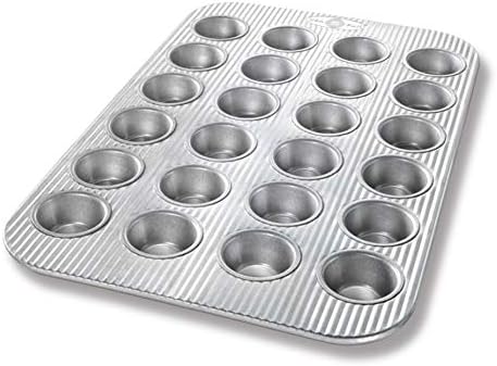 USA Pan Mini Muffin Pan, 24-Well & Standard Muffin Pan, 12-Well Bundle