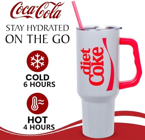 Silver Buffalo Coca-Cola Diet Coke, Stainless Steel Tumbler, 40oz