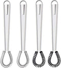 Boao 4 Pcs Mini Whisk Small Egg Beater Stainless Steel
