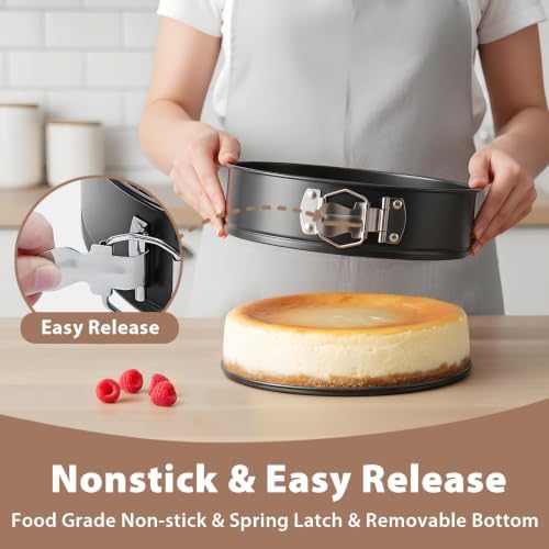 Springform Pan 9 Inch Nonstick Cheesecake Pan with Protector
