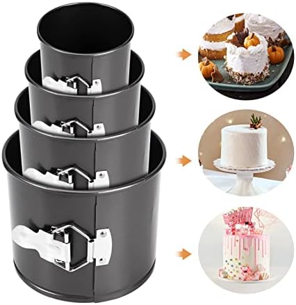 Springform Cake Pan Set of 4(4”/4.7”/5.7”/6.7”),Heighten Mini Nonstick