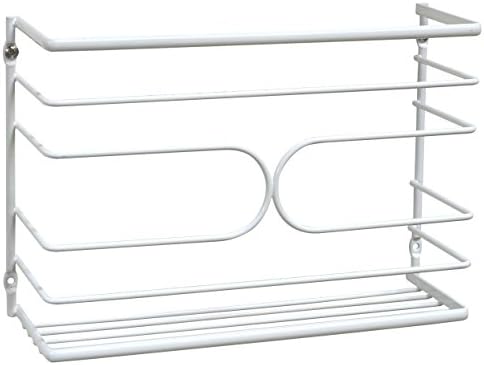 Deco Brothers Wall Mount Kitchen Wrap Organizer Rack, White