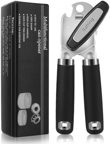 Safring Can Opener Manual, Heavy Duty Handheld Strong Can Opener with