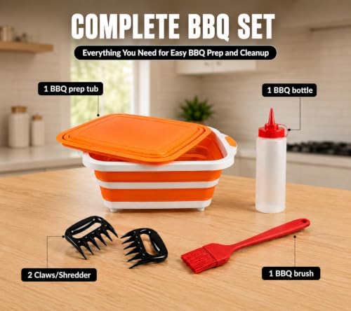 Large BBQ Prep Tub 8L - Multifunctional Collapsible Camping Cutting