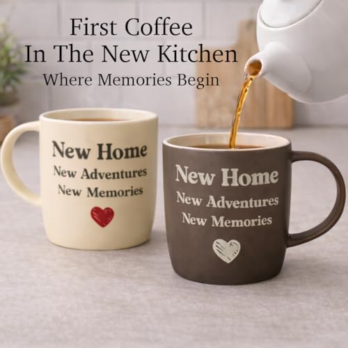Triple Gifffted Housewarming Coffee Mug Gift Set, 13oz Ceramic