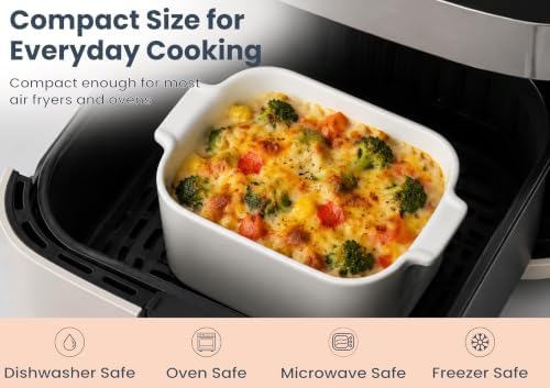 5'' x 4'' Small Baking Dishes, Set of 2 Mini Ceramic Baking Pans