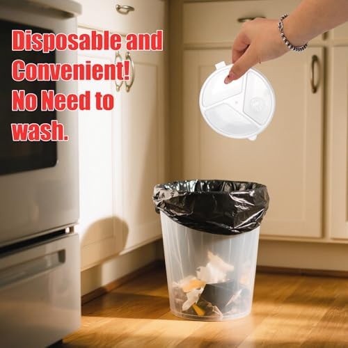 Reusable Snack Containers with Lids 50 Pcs, 3-Compartment Divided