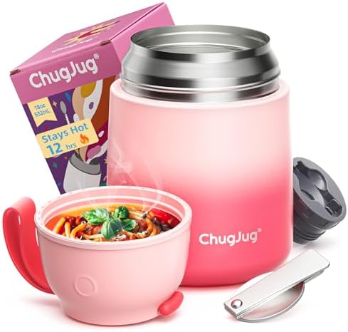 Thermo for Hot Food | 18 oz Food Thermo with Spoon, Leakproof Soup