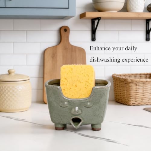 Ceramic Kitchen Sponge Holder with Drain