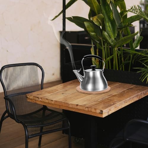 Tea Kettle Insulation Mat Round PU Plastic Khaki for Home