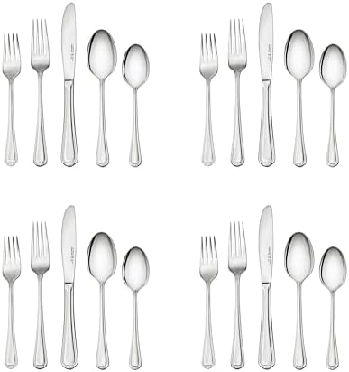 HENCKELS Alcea Flatware Set, 20-Piece, Silver