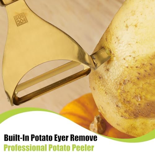 Potato Peelers,Premium 304 Stainless Steel Vegetable Peeler Set
