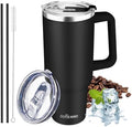 40 oz Tumbler with Handle, Insulated Tumbler with Lid and Straw