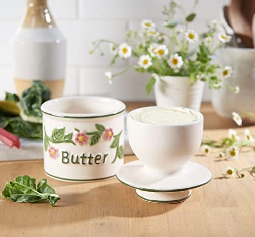 Butter Bell Crock by L. Tremain French Butter Keeper, Hand Painted