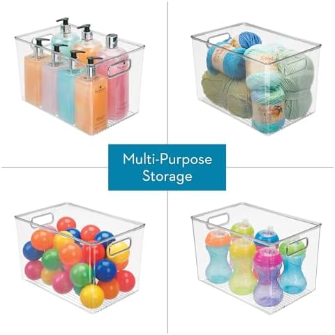 iDesign Linus BPA-Free Plastic Deep Kitchen Storage Bin, Clear