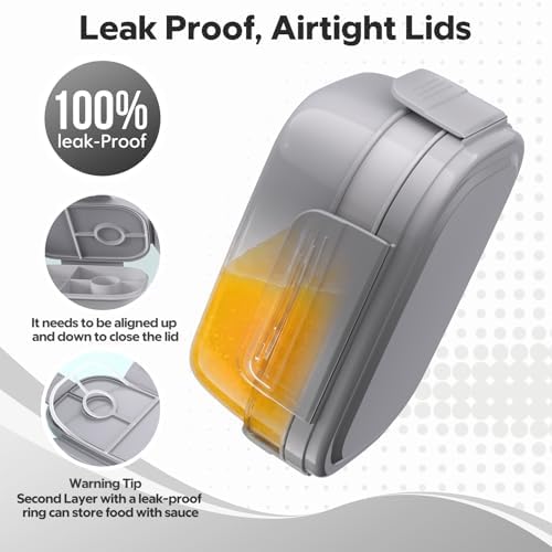 Bento Box Adult with Insulated Lunch Bag - 3 Stackable Leak-Proof