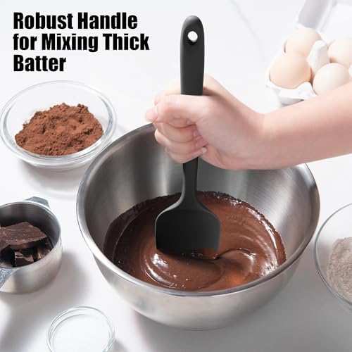 Doosu Silicone Spoon Spatulas, 3-Piece, Black