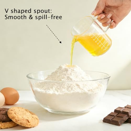Glass Measuring Cup with Handle, 8OZ/250ML/1 CUP Glass Measuring