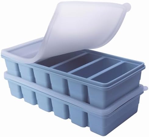 1/2 Cup Silicone Freezer Tray With Lid - Silicone Freezer Molds 2-Pack