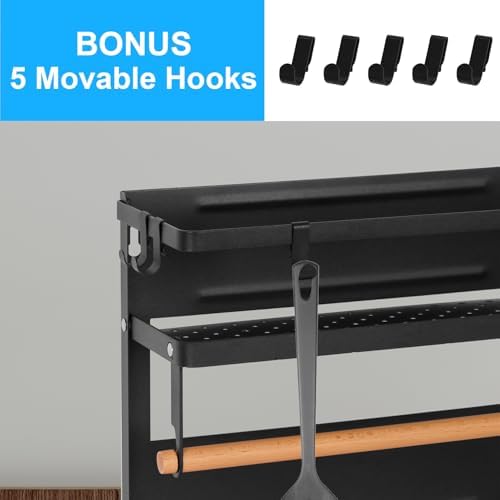 Garage Magnetic Rack, Foldable Paper Towel Holder with Shelf