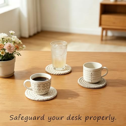 Coasters Set of 8 for Drinks with Holder,4 Colors Absorbent
