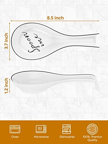 NJCharms Ceramic Spoon Rest for Stove Top, Porcelain Spoon Holder