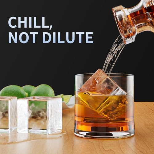 Large Ice Cube Tray for Whiskey: FDDBI Silicone Ice Cube Trays with